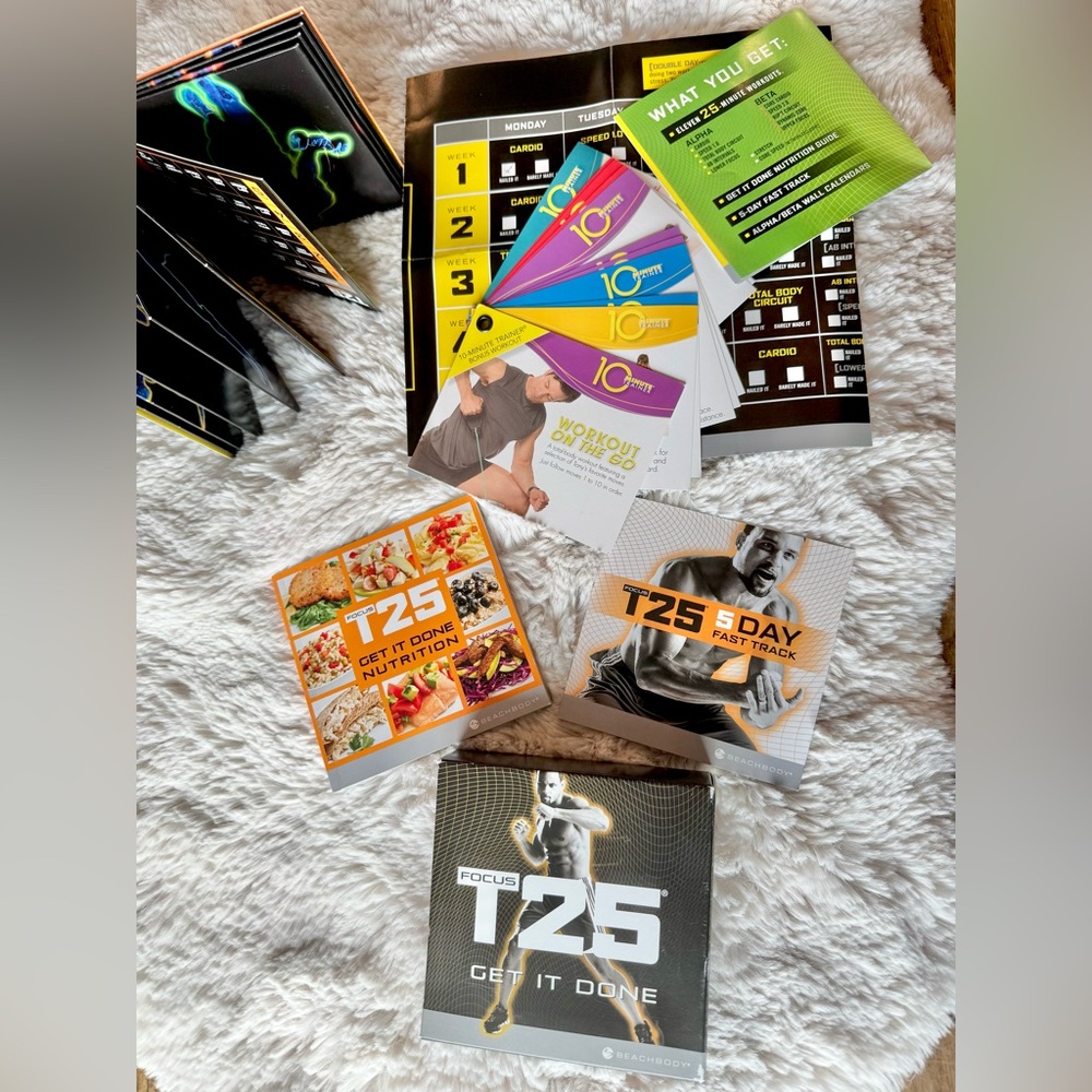 BeachBody Focus T25 Alpha/Beta 11 25min Workouts Nutrition Guide 5DayFast Track